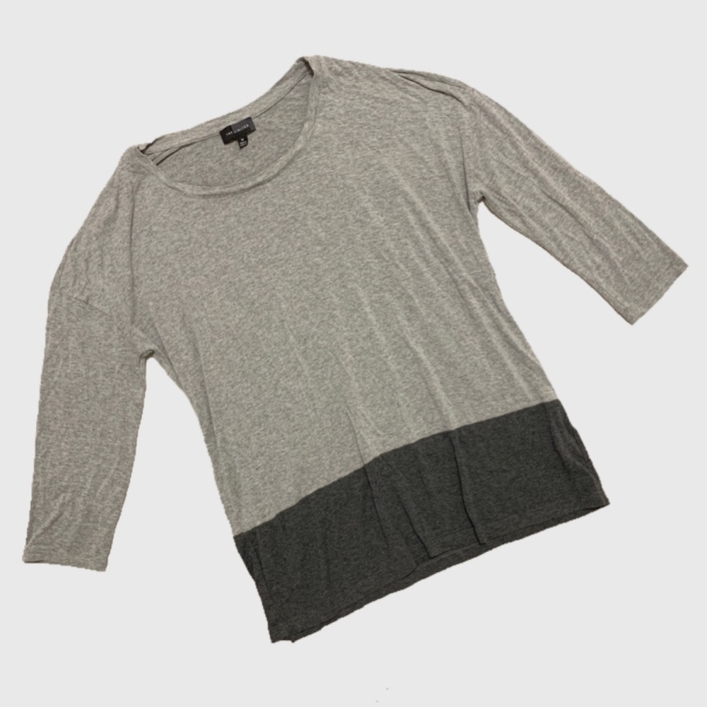 The Limited Grey Color Block 3/4 Sleeve Tee sz M